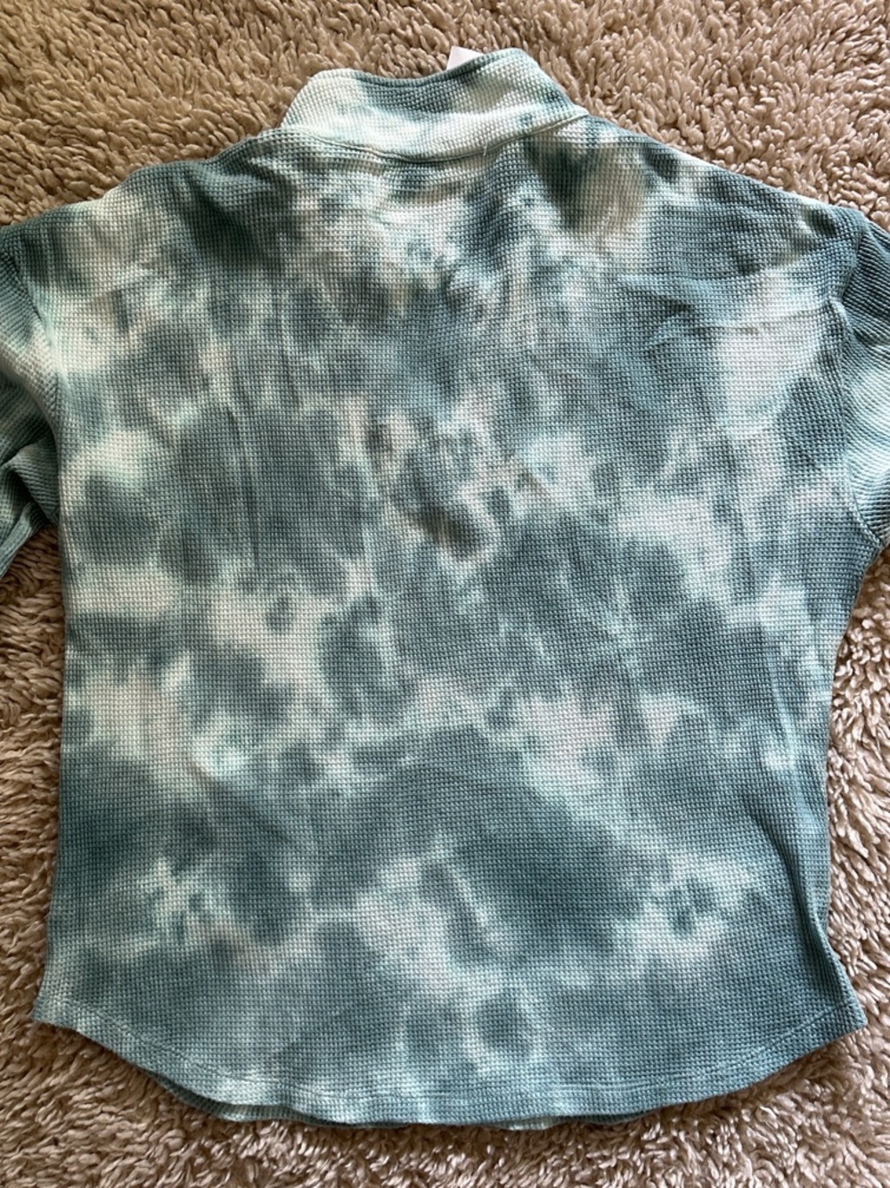 Velvet heart Light Sage Waffle-Knit Quarter Zip Pullover - Picture 7 of 8
